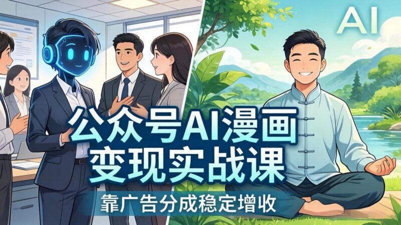 公众号AI漫画变现实战课:星座/职场/养生多赛道+智能体发文,靠广告分成稳定增收-三零资源