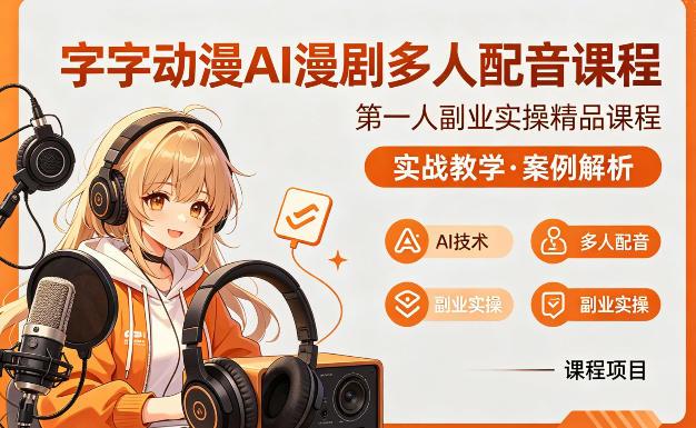 字字动漫AI漫剧多人配音课程,实战教学,案例解析-三零资源