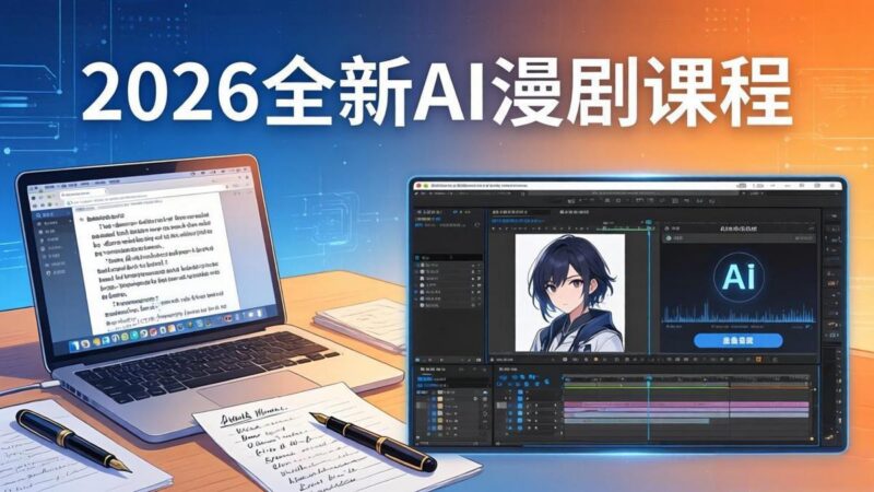 2026全新AI漫剧课程：覆盖创作全链路，教你写作分镜剪辑配音一站式打造漫剧作品-三零资源