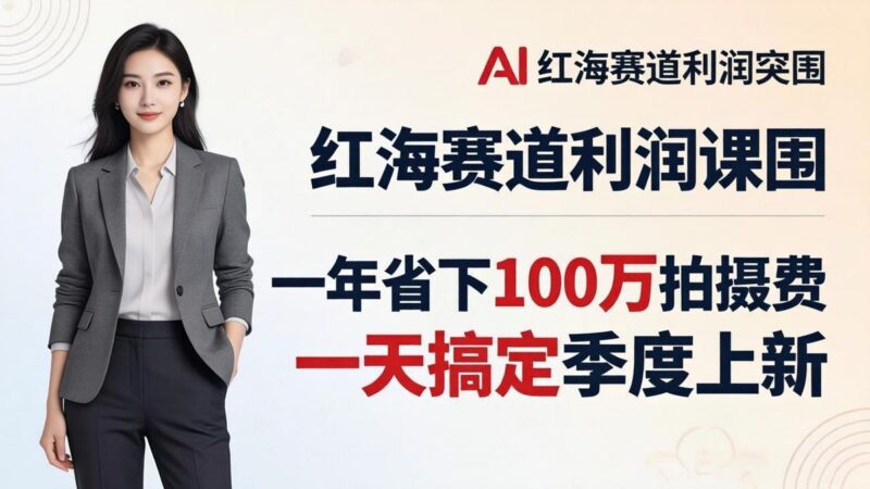 服装老板AI模特图课：一年省下100万拍摄费，一天搞定季度上新，红海赛道利润突围-三零资源
