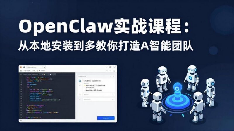 OpenClaw实战课程:从本地安装到多Agent协同,手把手教你打造AI智能团队-三零资源