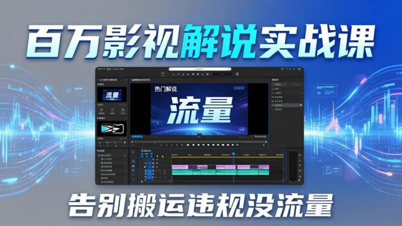 百万影视解说实战课：告别搬运违规没流量，AI文案+配音+剪映，做出能上热门的解说视频-三零资源