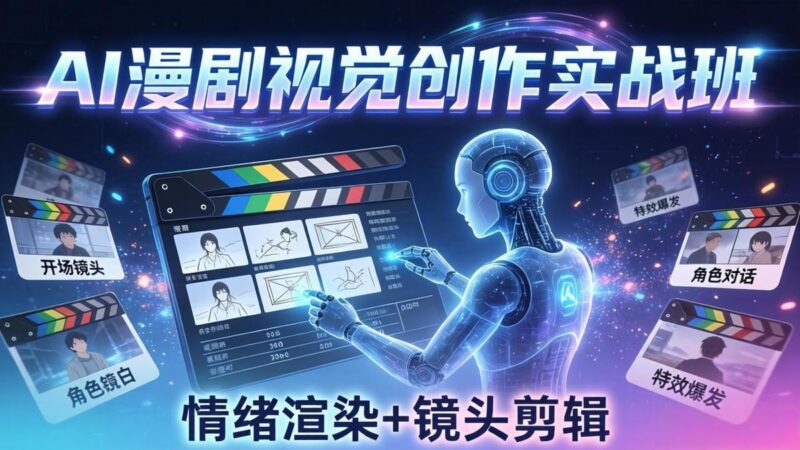 AI漫剧视觉导演思维实战班，从脚本到成片全掌握，分镜设计情绪渲染一站学会-三零资源