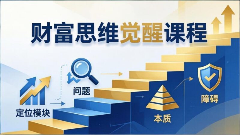 财富思维觉醒第十期：3天大课四大模块，精准定位问题看清本质，扫清人生障碍