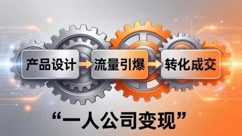 一人公司变现全攻略：产品设计+流量引爆+转化成交，打造不受年龄限制的长期事业-三零资源