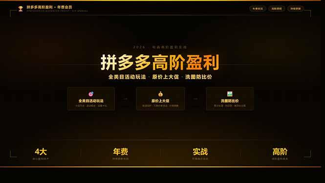 拼多多高阶盈利年费会员(更新3月31-三零资源