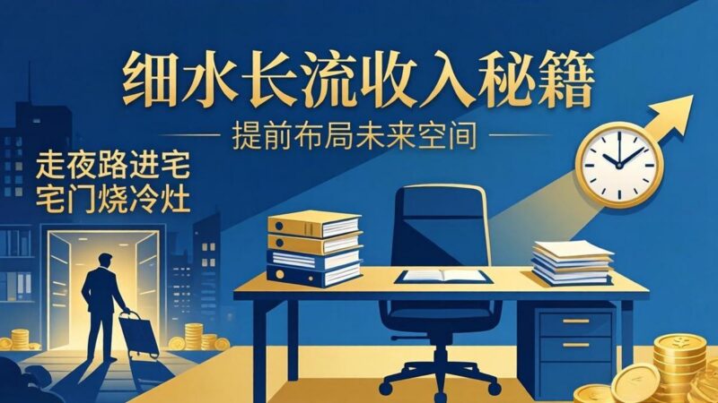 某付费文章：细水长流收入秘籍：走夜路进宅门烧冷灶，提前布局未来空间-三零资源