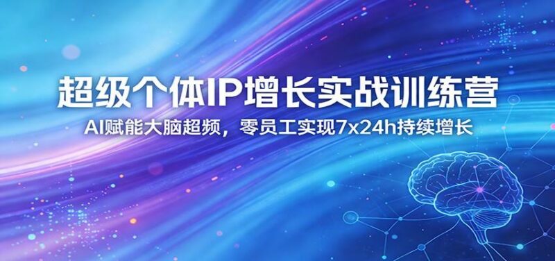 超级个体IP增长实战训练营:AI赋能大脑超频,零员工实现7x24h持续增长(更新)-三零资源