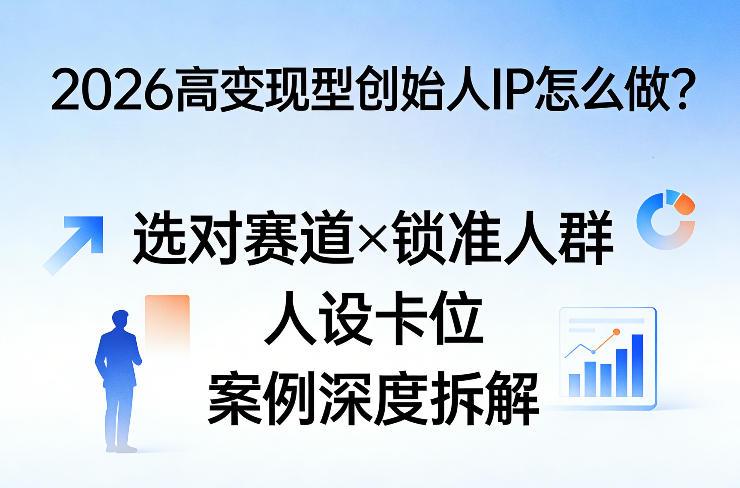 2026高变现型创始人IP怎么做？选对赛道×锁准人群×人设卡位×案例深度拆解-三零资源