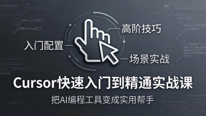 Cursor快速入门到精通实战课：入门配置+高阶技巧+场景实战，把AI编程工具变成实用帮手-三零资源