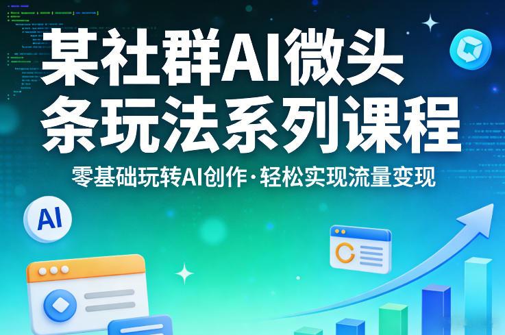 某社群的AI微头条玩法系列课程,零基础玩转AI创作,轻松实现流量变现-三零资源