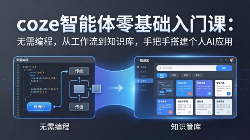 coze智能体零基础入门课：无需编程，从工作流到知识库，手把手搭建个人AI应用-三零资源