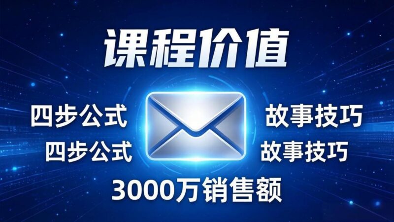 高效邮件销售课:15分钟写出高转化邮件,四步公式+故事技巧,3000万销售额玩法拆解