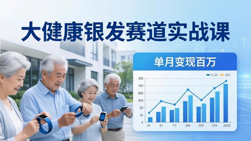 大健康银发赛道实战课：拆解视频号线索型 IP 单月变现百万逻辑，教你精准获客高效变现-三零资源