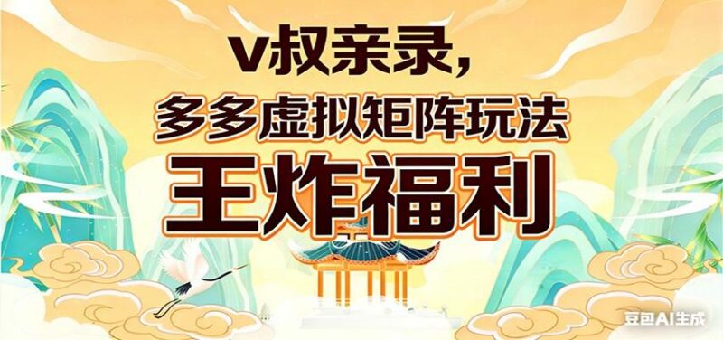v叔亲录,多多虚拟矩阵玩法,王炸福利限时领取-三零资源