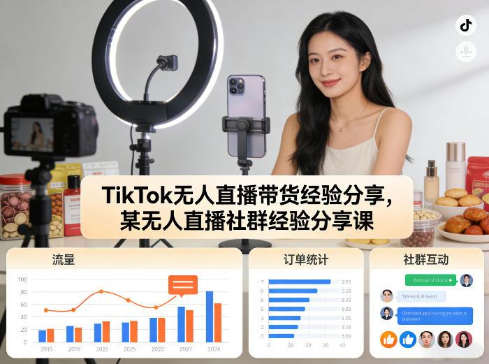 TikTok无人直播带货经验分享,某无人直播社群经验分享课-三零资源