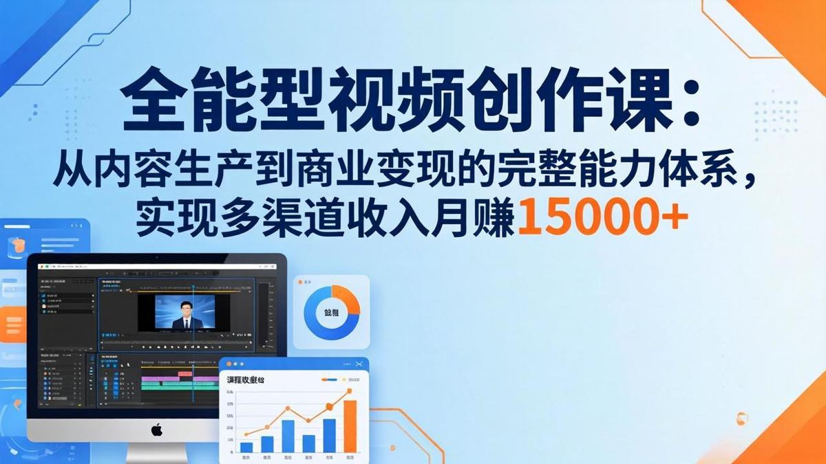 全能型视频创作课-26年3月更新:从内容生产到商业变现的完整能力体系,多渠道收入月赚15000+