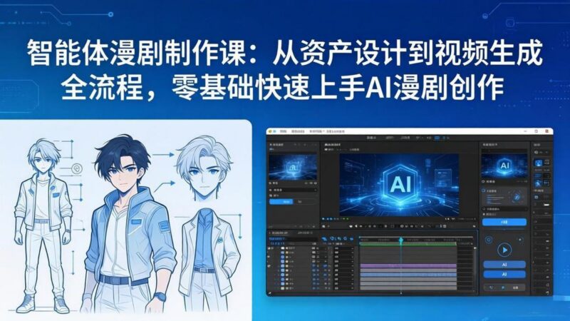 智能体漫剧制作课:从资产设计到视频生成全流程,零基础快速上手AI漫剧创作-三零资源