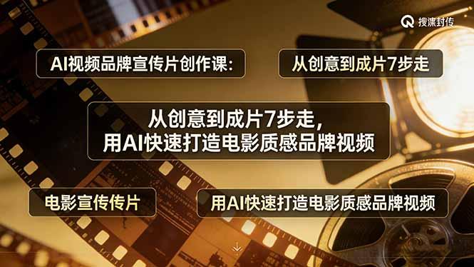 AI视频品牌宣传片创作课:从创意到成片7步走,用AI快速打造电影质感品牌视频-三零资源
