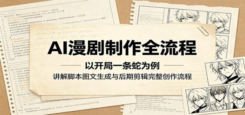 AI漫剧制作全流程：以开局一条蛇为例，讲解脚本图文生成与后期剪辑完整创作流程-三零资源