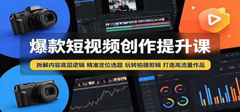 爆款短视频创作提升课:拆解内容底层逻辑,精准定位选题玩转拍摄剪辑打造高流量作品