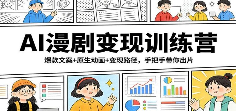 AI漫剧变现训练营：爆款文案+原生动画+变现路径，手把手带你出片-三零资源