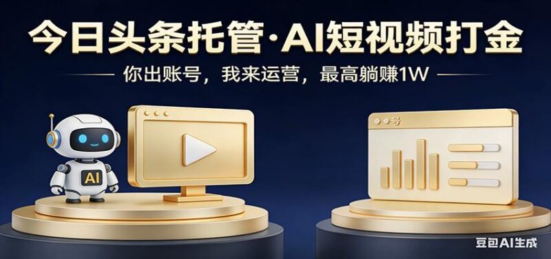 头条号AI托管,我提供作品,你提供账号,每天5分钟发布,小白躺赚3000+-三零资源
