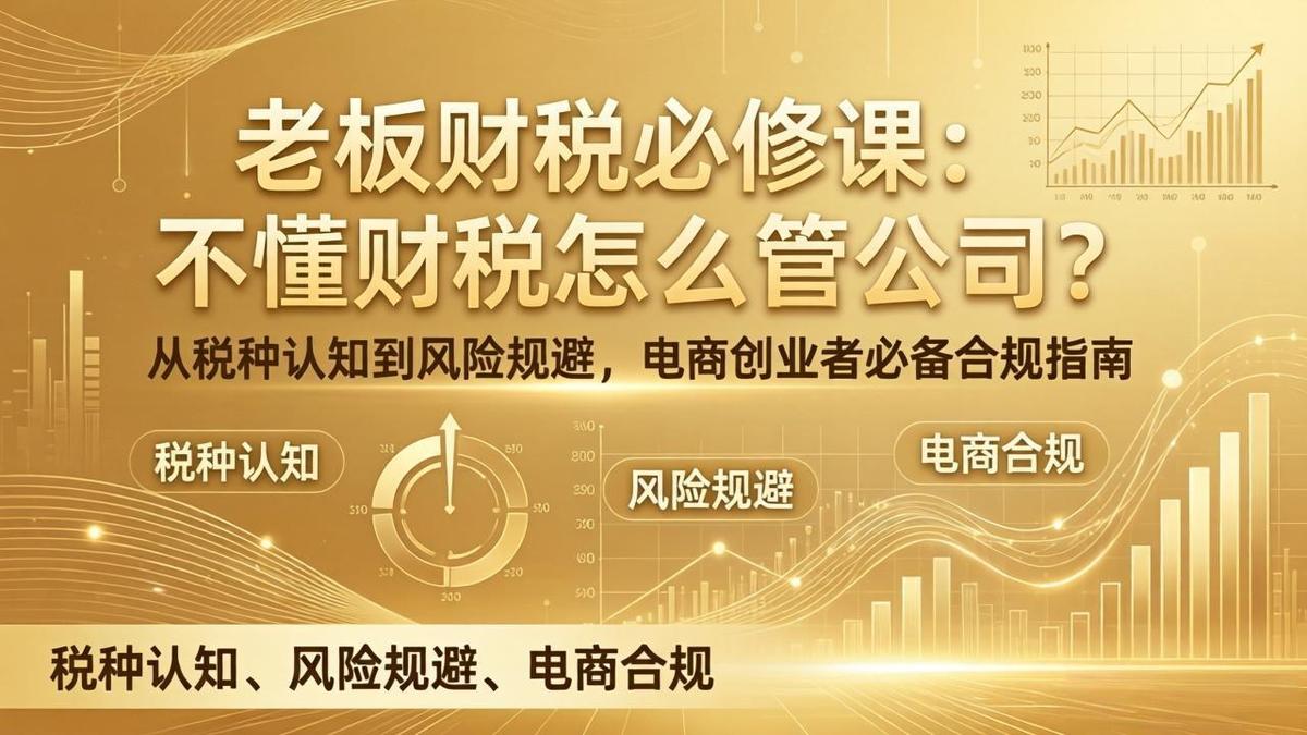 老板财税必修课:不懂财税怎么管公司?从税种认知到风险规避,电商创业者必备合规指南