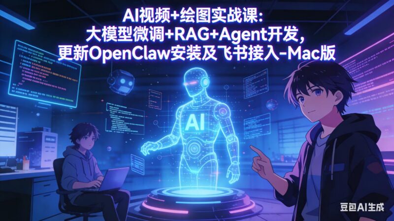 AI视频+绘图实战课:大模型微调+RAG+Agent开发,更新OpenClaw安装及飞书接入-Mac版-三零资源