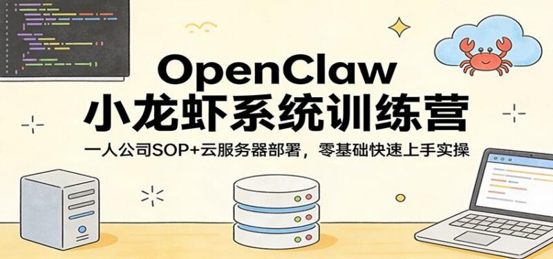 OpenClaw小龙虾系统训练营：一人公司SOP，云服务器部署，零基础快速上手实操-三零资源