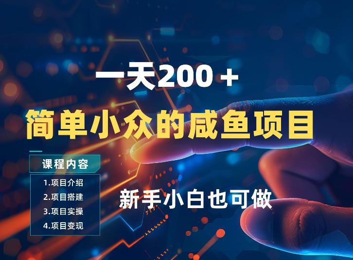 一天收入2张，一个简单小众的咸鱼项目，0门槛小白也能做-三零资源