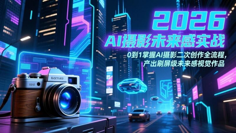 2026 AI摄影未来感实战：0到1掌握AI摄影二次创作全流程，产出刷屏级未来感视觉作品-三零资源
