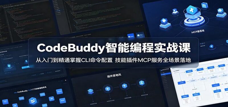 CodeBuddy智能编程实战课:从入门到精通掌握CLI命令配置,技能插件MCP服务全场景落地-三零资源