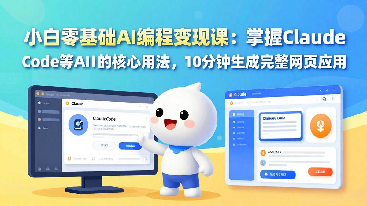 小白零基础AI编程变现课:掌握Claude Code等AI工具的核心用法,10分钟生成完整网页应用