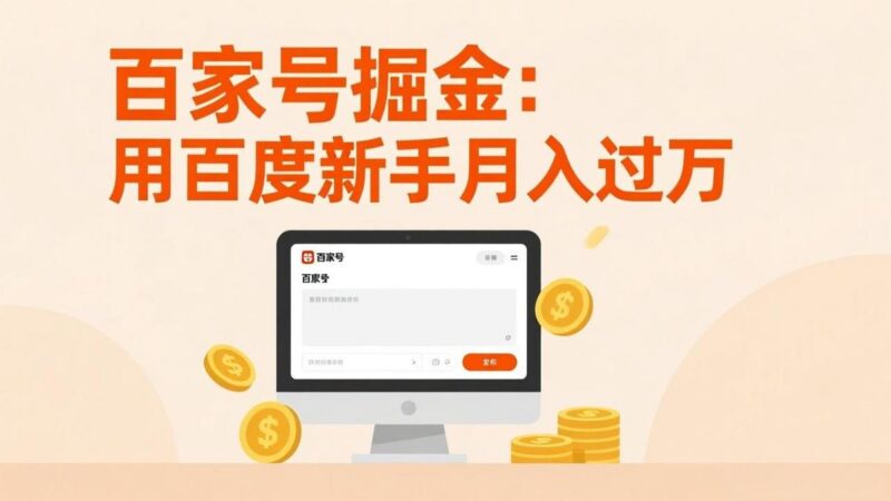 百家号掘金:用百度新手月入过万,日入300,无需引流,全新手机搬砖项目