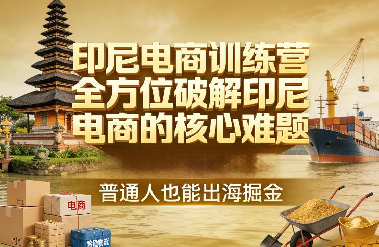 印尼电商训练营，全方位破解印尼电商的核心难题，普通人也能出海掘金-三零资源