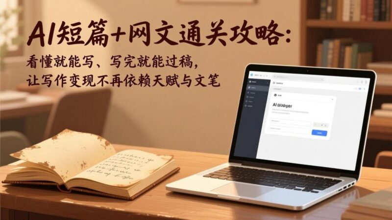 AI短篇+网文通关攻略：看懂就能写、写完就能过稿，让写作变现不再依赖天赋与文笔-三零资源