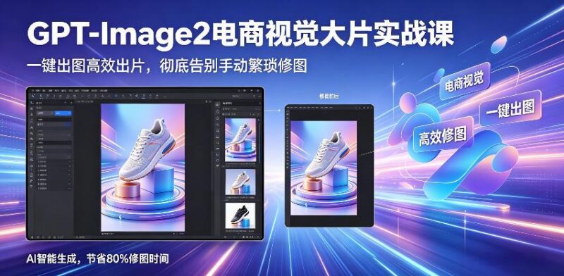 GPT-Image2电商视觉大片实战课,一键出图高效出片,彻底告别手动繁琐修图(更新)-三零资源