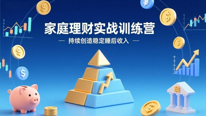 家庭理财实战训练营:从0到1建体系,三阶进阶层层递进,助你持续创造稳定睡后收入-三零资源