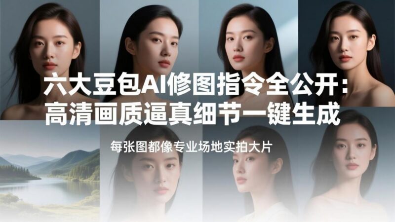 六大豆包AI修图指令全公开:高清画质逼真细节一键生成,每张图都像专业场地实拍大片-三零资源