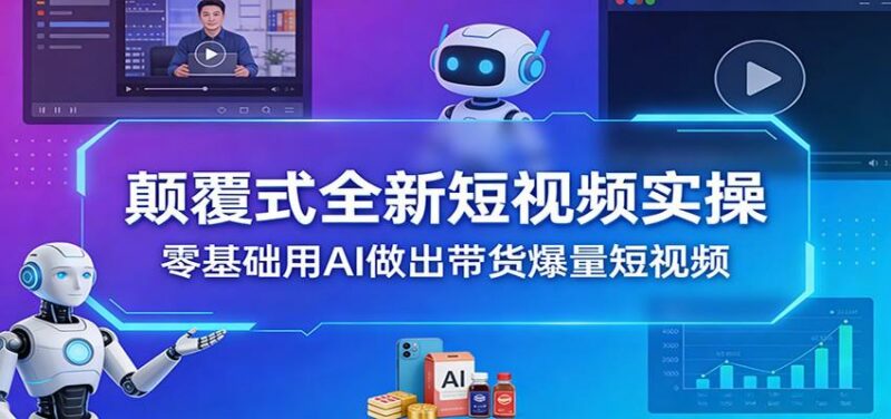 颠覆式全新短视频实操,零基础用AI做出带货爆量短视频