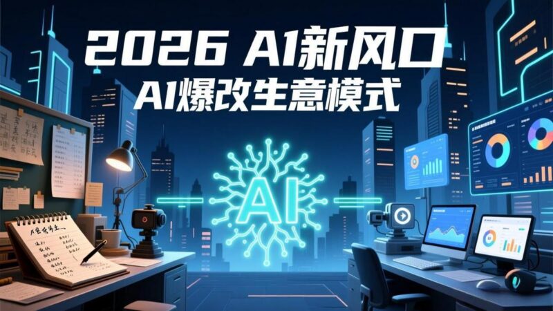 2026年AI创富新风口,用人工智能爆改你的生意模式,从短视频到直播全面降本增效抢占先机-三零资源