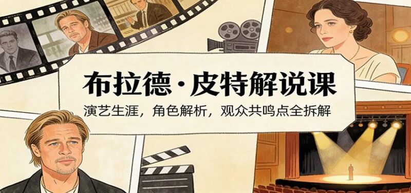 演员说-布拉德.皮特解说课:演艺生涯,角色解析,观众共鸣点全拆解-三零资源
