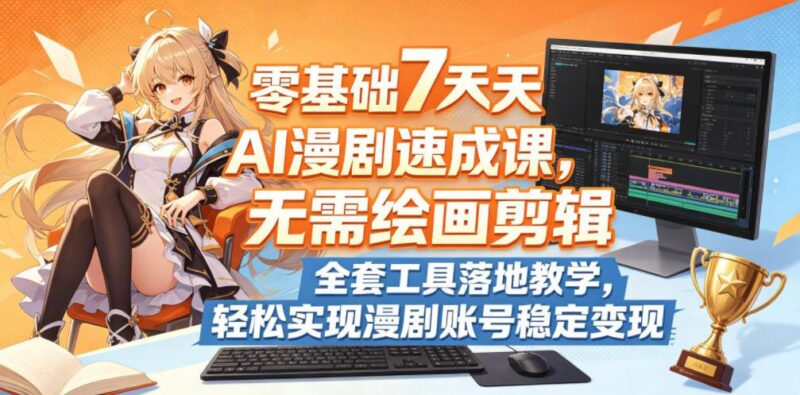 零基础7天AI漫剧速成课,无需绘画剪辑,全套工具落地教学,轻松实现漫剧账号稳定变现-三零资源