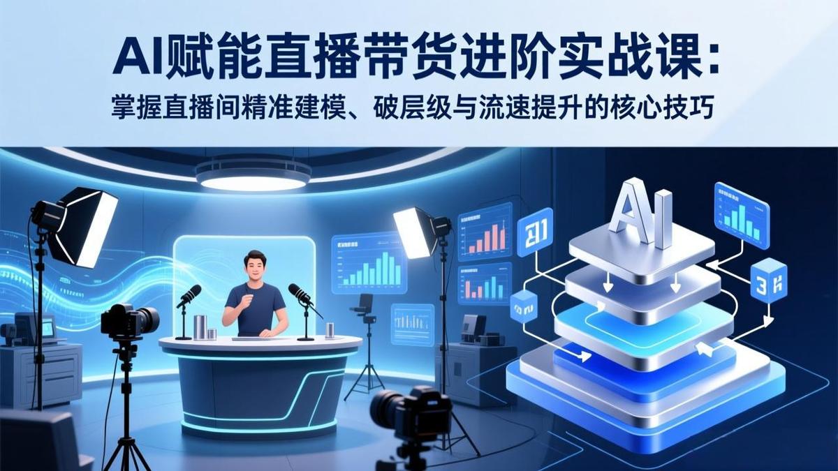 AI赋能直播带货进阶实战课:掌握直播间精准建模、破层级与流速提升的核心技巧