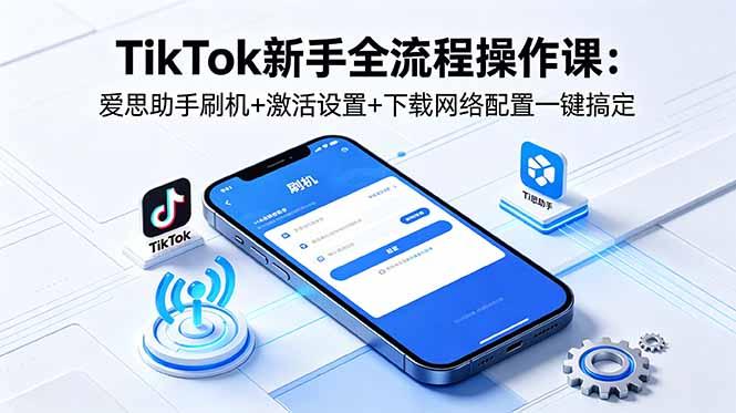 TikTok新手全流程操作课:爱思助手刷机+激活设置+下载网络配置一键搞定-三零资源
