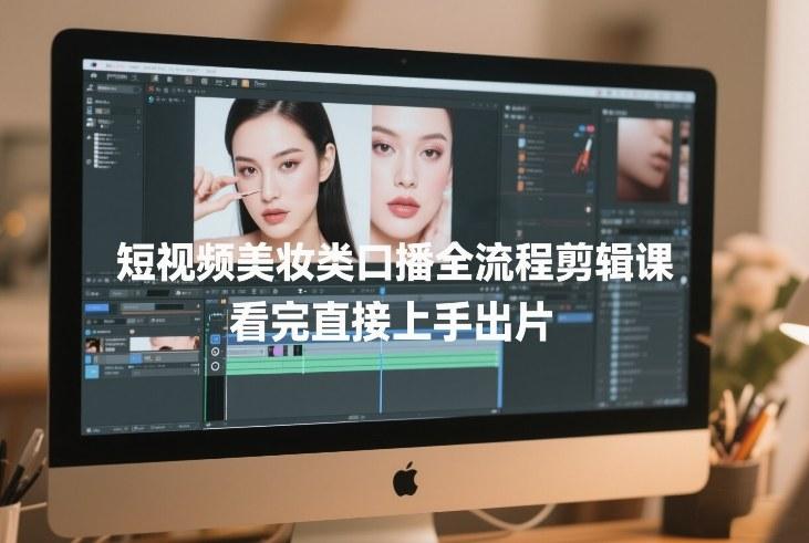 短视频美妆类口播全流程剪辑课,看完直接上手出片-三零资源