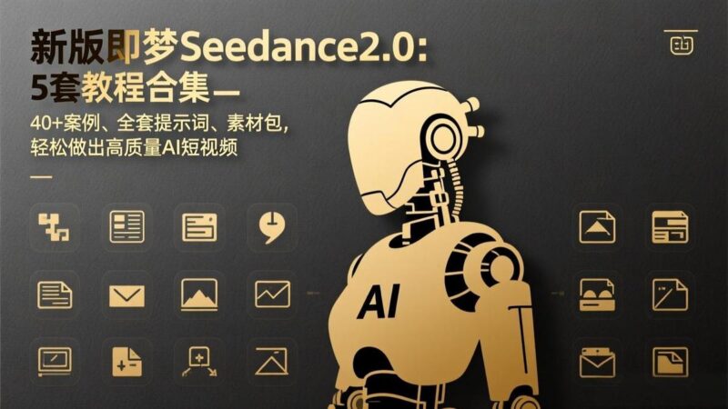 新版即梦Seedance2.0：5套教程合集，40+案例、全套提示词、素材包，轻松做出高质量AI短视频-三零资源