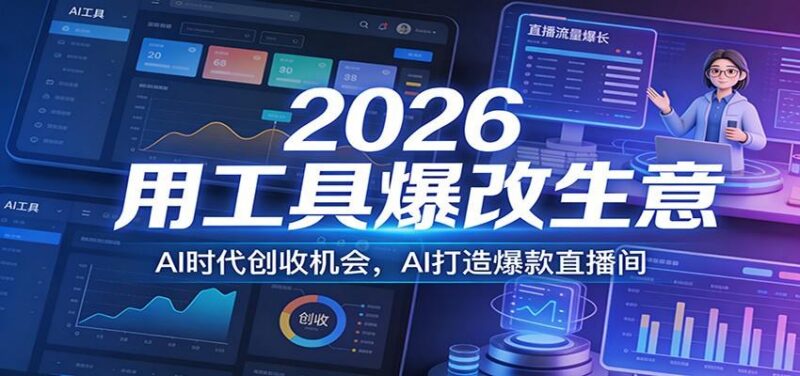 2026用工具爆改生意,AI时代创收机会,AI打造爆款直播间-三零资源