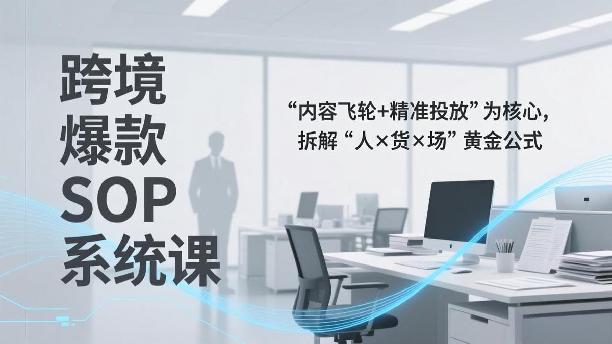 跨境爆款SOP系统课,“内容飞轮+精准投放”为核心,拆解“人×货×场”黄金公式